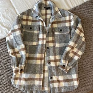 Oversized Wool Plaid Jacket